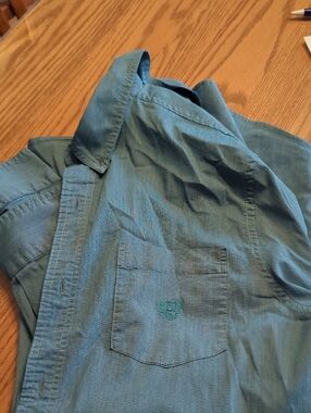 Chaps Men's Casual Button-Down Shirt Teal Blue